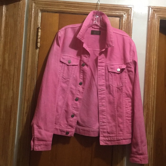 pink denim jacket asos